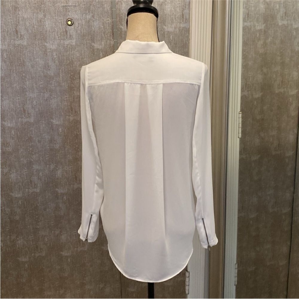 The Kooples White/ light blue Blazer blouse with Zipper Detail, XS - Picture 7 of 10